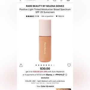 Rare Beauty Positive Light Tinted Moisturizer